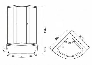 Душевой уголок Parly ZF80  80x80 см белый